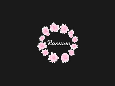 Ramune Logo clothes fashion flower logo pink roses simple