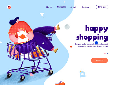 Happy shopping design illustration ui web 插图 设计