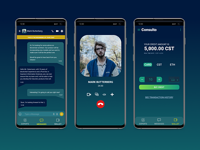 Consulto | Features bitcoin blockchain business call consultant consultation consulting crypto cryptocurrency design ether ethereum messaging payment app phone ui ui design ux ux case study ux design