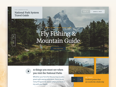 Unofficial National Park Travel Guide camping clean color free hiking minimal outdoors sketch ui ux web