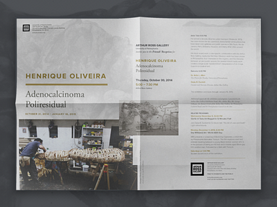 Henrique Oliveira Exhibition Identity brochure editorial gallery mailer postcard print sculpture university