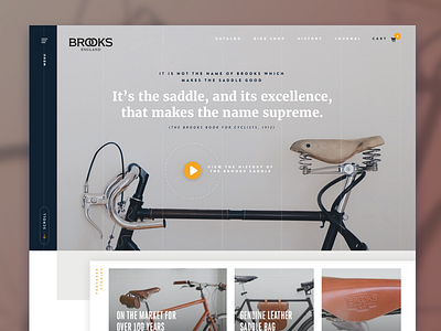 Brooks England Site concept bicycle bike brooks concept digital illustration menu navigation redesign ui ux web