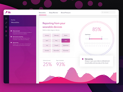 Fitness tracker dashboard app color dashboard data free pink portal ui ux web