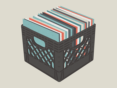 Record Crate crate illustration records