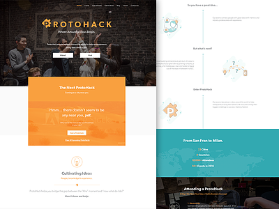 ProtoHack Website events hackathon illustration meetup tech web website