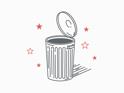 Trash can design garbage illustration illustrator lineart trash