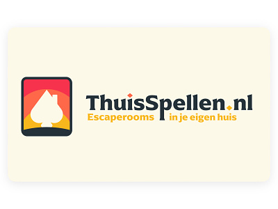 ThuisSpellen.nl - A webshop for group-games to play at home branding games groeps logo warm colors