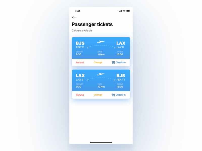 Online check-in transiton 3d check in travel ticket plane aircraft airline flight app flight motion mg animation ux ui