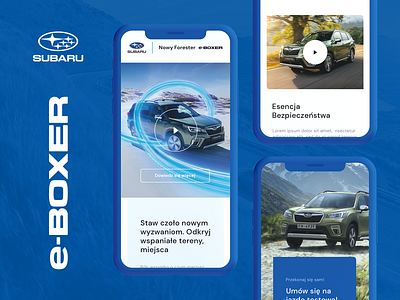 Subaru e-Boxer automotive car concept design inspiration layout mobile subaru ui webdesign