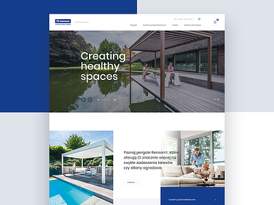 Renson - authorized dealer from Poland design garden header home layout pergole product ui ux webdesign website