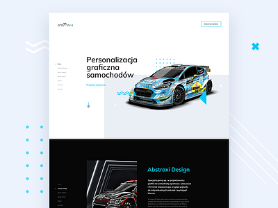 Graphic personalization of cars - for Abstraxi car cars concept design header layout product typography ui webdesign website