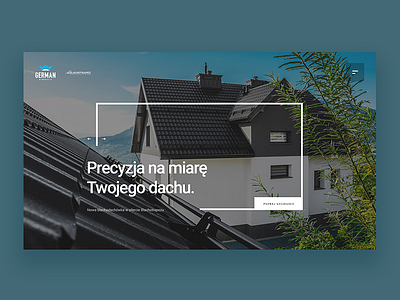 German Simetric - for Blachotrapez concept design header home layout product roof typography ux webdesign
