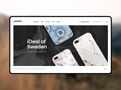 iCorner accesories design header layout mobile webdesign website
