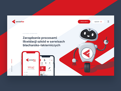 Service Flow app brandhero design flowek header layout serviceflow webdesign