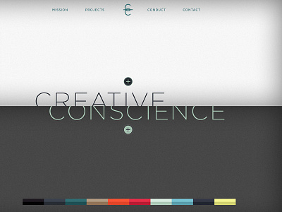 Creative Conscience brand colors mockup web design