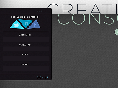 Creative Conscience - Signup Form form entry signup social icons