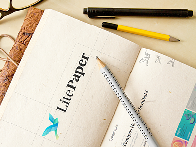 LitePaper's Logo - Our Oragami Bird 🐦 bird drawing litepaper logo oragami wordmark