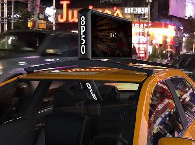 NYC Taxi with Moment M17 digital car top advertising display bluemap design car top design digital digital advertising industrial design mobile advertising new york city product design product development taxi taxi top