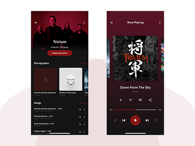 Music Player App - #dailyui #009 adobexd madewithxd ui uidesign userinterface ux uxdesign