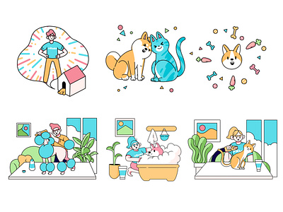 Illustrations for Pawsh App adorable app app design cute illustration ui design ui illustration ui ux uiux