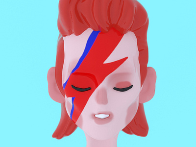 Bowie 3d 3d art 3d illustration cinema4d creative inspiration music portrait