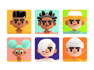 3D Face Icons 3d 3d art 3d icon 3d icons adorable cute icon icon illustration icons iconset illustration