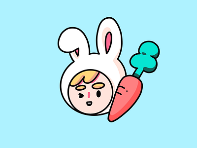 Bunny Boy adorable bunny bunny boy bunny illustration carrot carrot illustration cute icon icon illustration illustration rabbit rabbit illustration