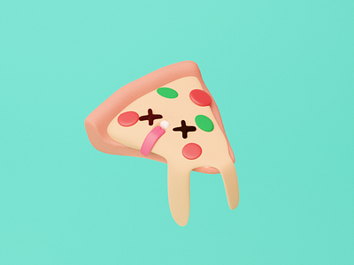 Pizza 3d 3d art 3d illustration adorable c4d cinema4d illustration pizza pizza illustration