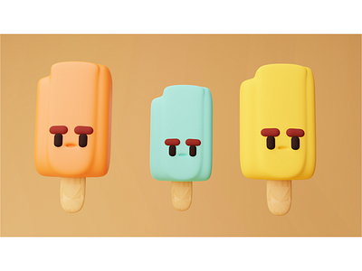 Ice Candy 3d 3d illustration adorable c4d characterdesign cinema4d cute design ice ice candy illustration