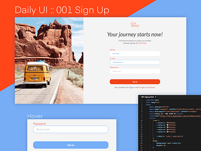 Daily UI :: 001 Sign Up daily 100 challenge daily ui daily ui challenge dailyui sign up ui web