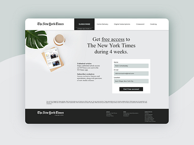 Daily UI :: 003 Landing Page dailyui dailyui 003 dailyuichallenge design the new york times ui