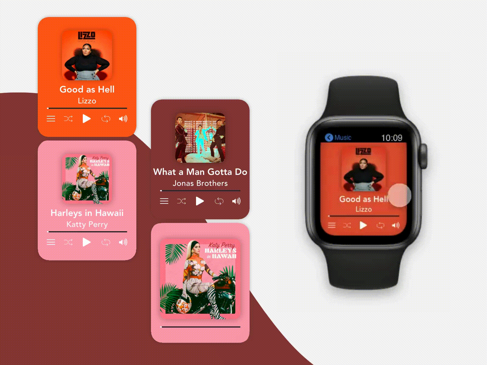 Daily UI 009 :: Music Player adobexd app apple applewatch daily ui dailyui dailyui009 design music music player ui watch