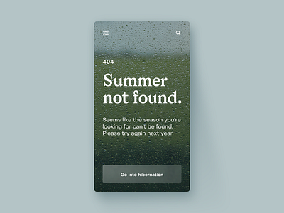 404 page 008 404 challenge dailyui error page interface minimalism mobile rain season summer ui ux