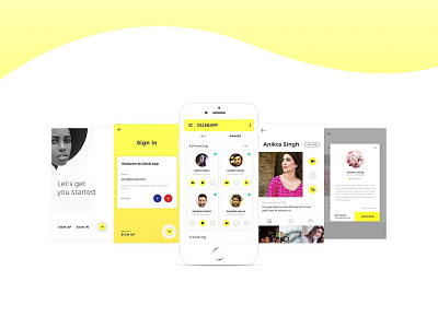 Celeb App adobe xd app application best shot branding celeb app client work daily ui design dribbble dribbble app dribbble best shot dribbble debut illustration mobile app responsive ui ui challenge vector wta studios