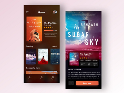 Book reading app UI Concept