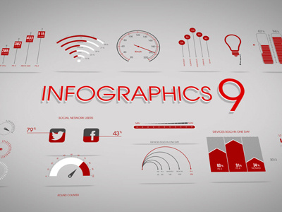 Infographic Templates 9 art direction bar broadcast charts infographics mobile motion statistics