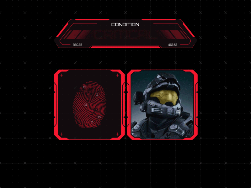 Person identification call out cyber game hud interface sci fi space techno template ui. ux
