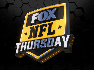 Fox NLF Thursday Logo 3d badge broadcast football fox game gameday logo mascot nba nfl nhl sport