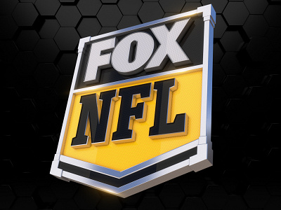 FOX NFL Logo 3d badge broadcast football fox fox sports game gameday logo logotype mascot nba nfl nhl