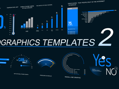 Infographics templates 2 bar chart infographis pie chart statistic
