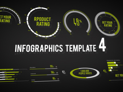 Infographics Templates 4 charts infographic motion music news portfolio promo sport statistic