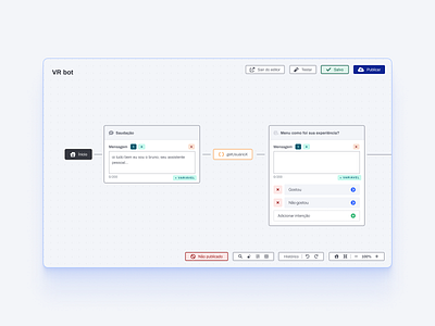 Code7 - Módulo Bot - Conceito do chatflow editor chatbot config editor flow ui