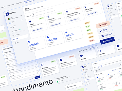 Code7 Módulo Bot blue branding chatbot design ui ux web white