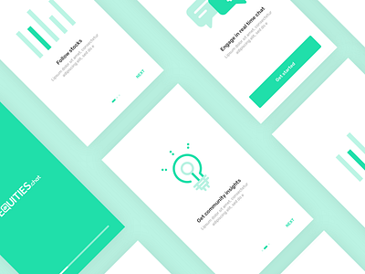 Investment app onboarding android branding clean design flow green illustration ios loages login login page minimal onboarding signup typography userflow ux white