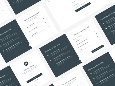Onboarding wireframes clean dark design design thinking fintech gray loages minimal process process flow typography ui ux verify email web app website builder wireframes wireframing