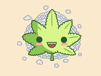 Cute weed acer cannabis cute debuts doodle flat logo weed
