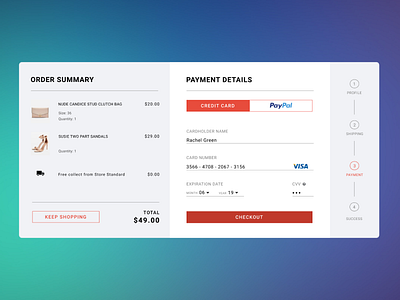 Daily UI #002 Credit Card Chechout