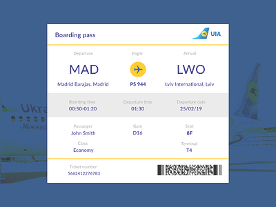 DailyUI #24 airlines boarding dailyui design flight pass ticket ui ux