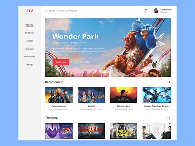 Daily UI #25 TV App app dailyui layout list movie tv ui ux web