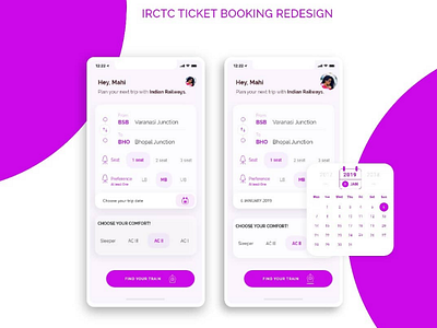 IRCTC Train Ticket Booking app Design
